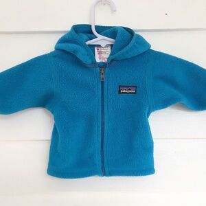 Patagonia Synchilla Full Zip Hooded Blue Fleece - Baby size 0-3 months